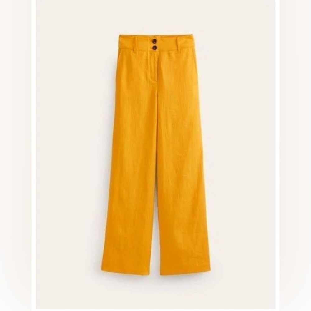 Boden Yellow Westbourne Linen Pants